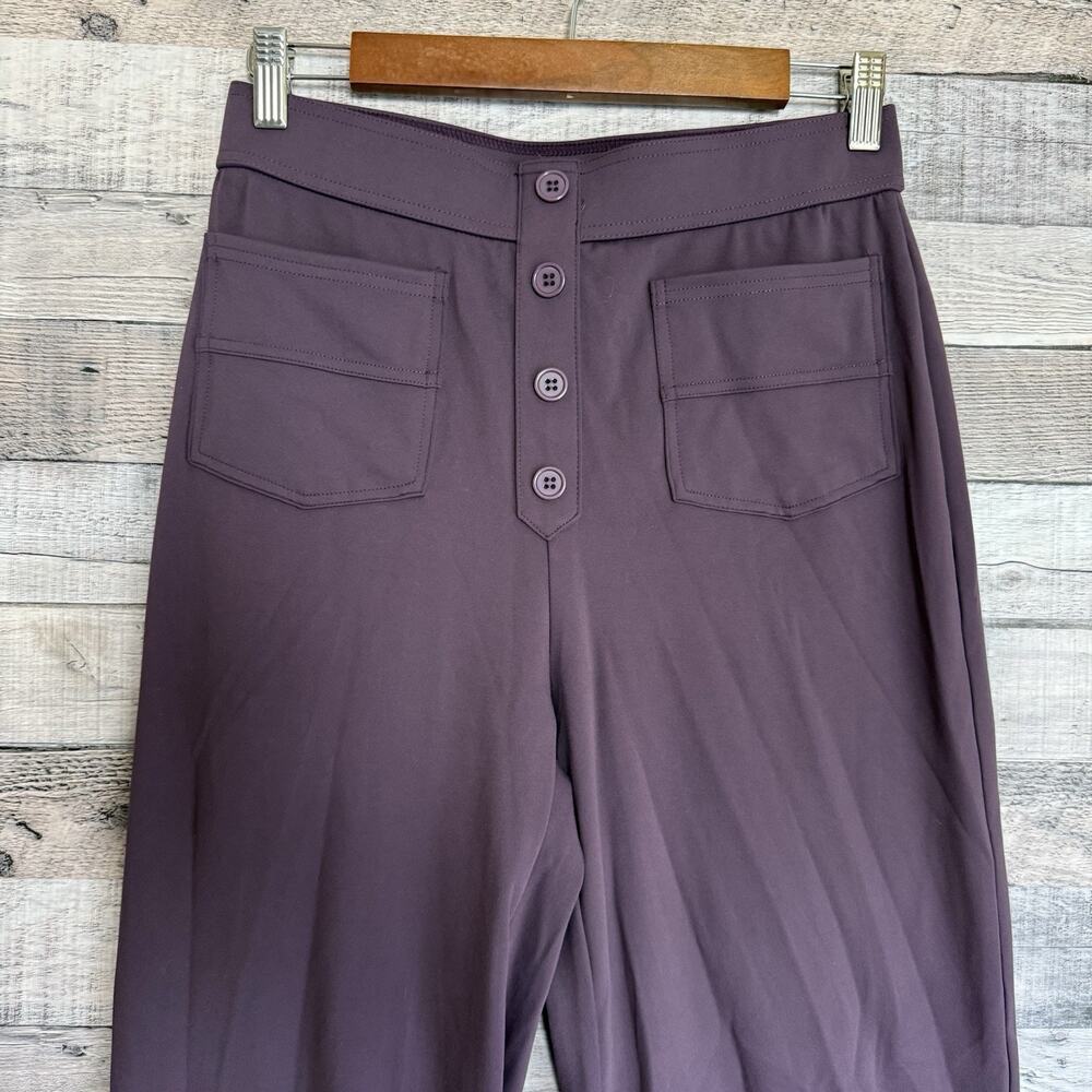 Halara DayStretch High Waisted Pockets Straight Leg Casual Pants Purple Med P - Picture 3 of 10